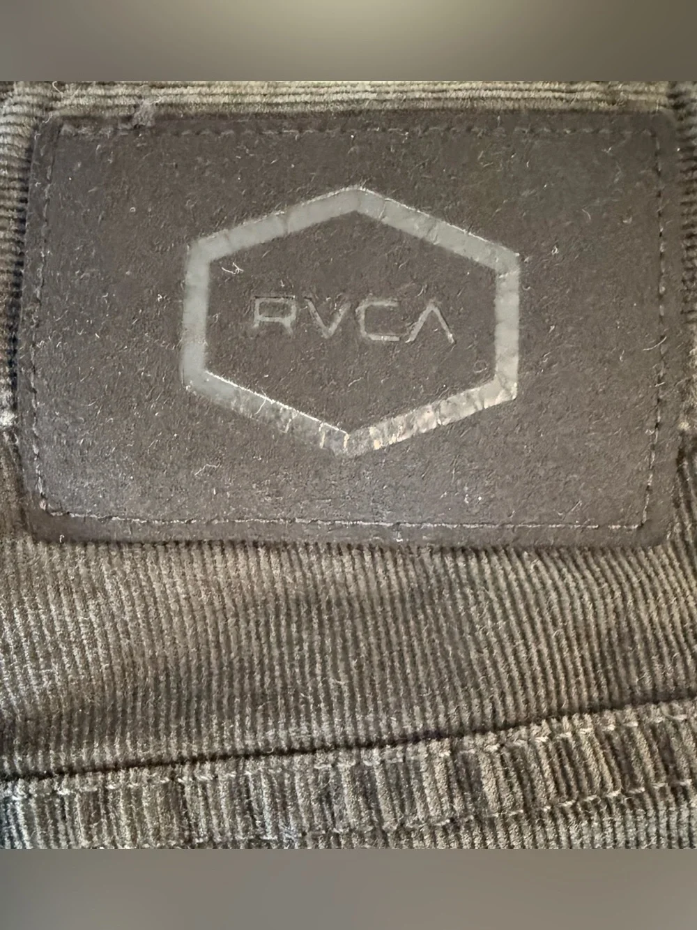 RVCA Daggers Fit Corduroy Pants Mens 29 Washed Black Stretch Straight Leg